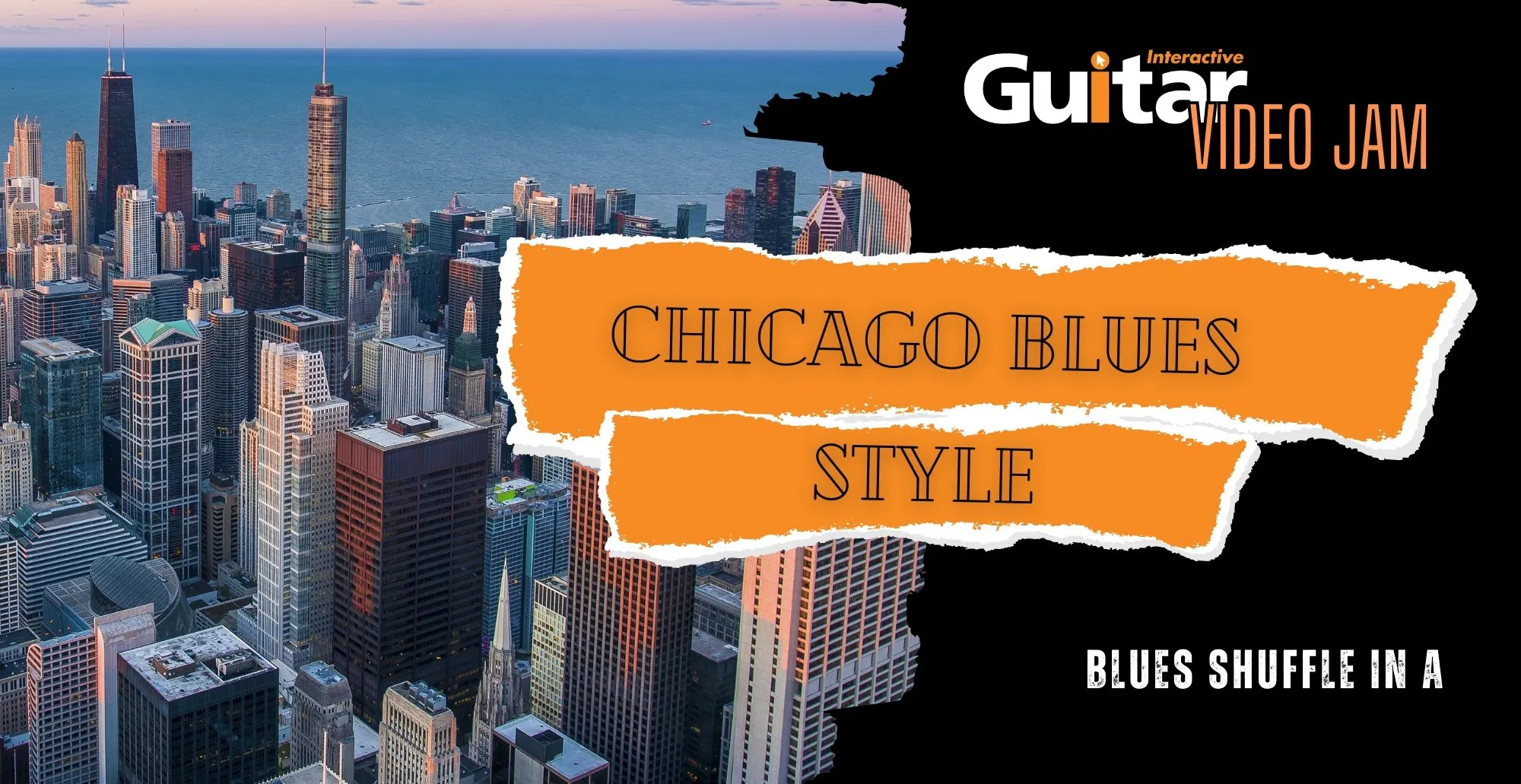 Guitar Interactive Video Jam - Blues Shuffle with Horns in A