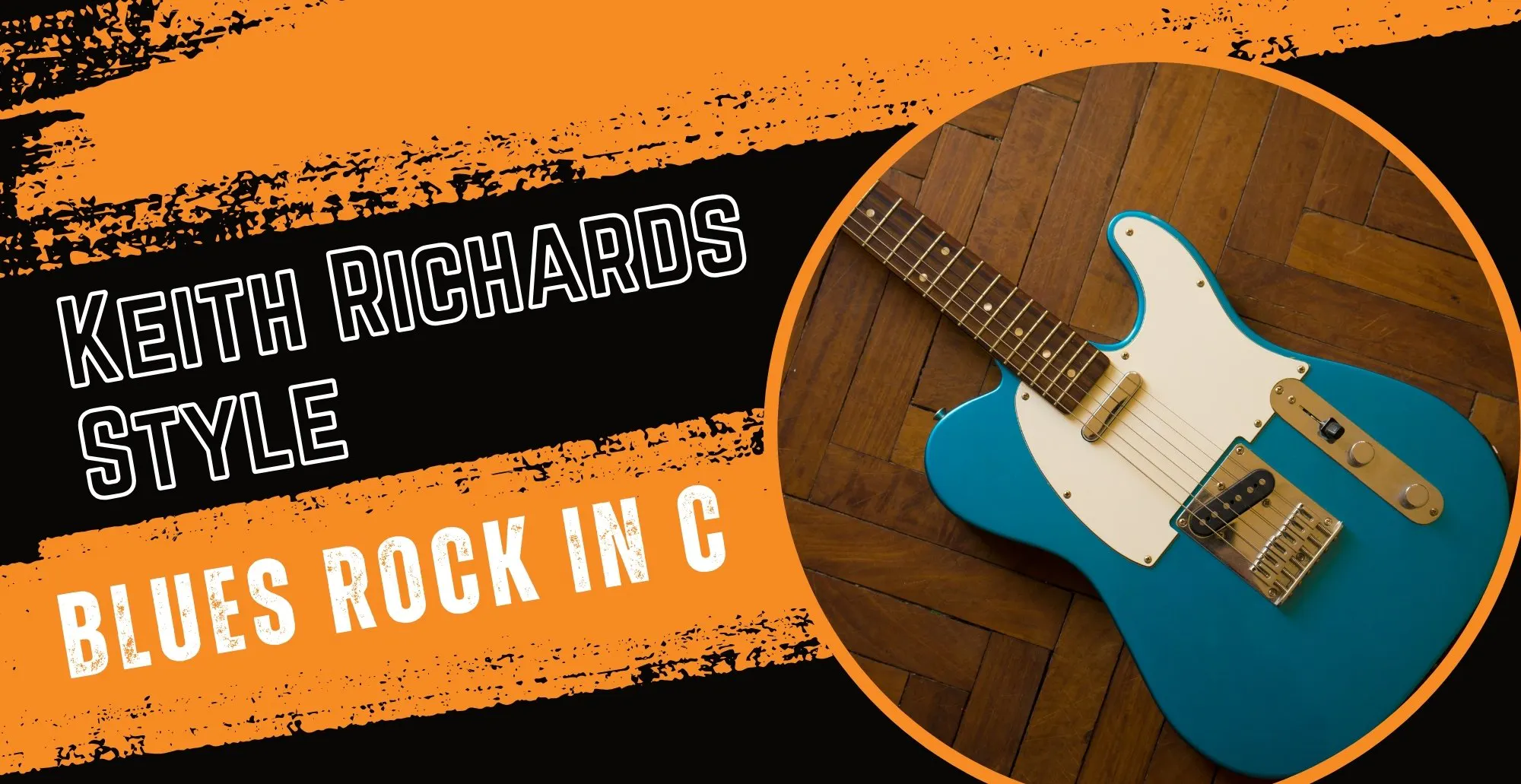 Guitar Interactive Video Jam - Keith Richards Style Blues Rock in C